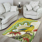 Australia Rock Parrot Area Rug Kangaroo Paws Indigenous Art - Aussie Hoodie