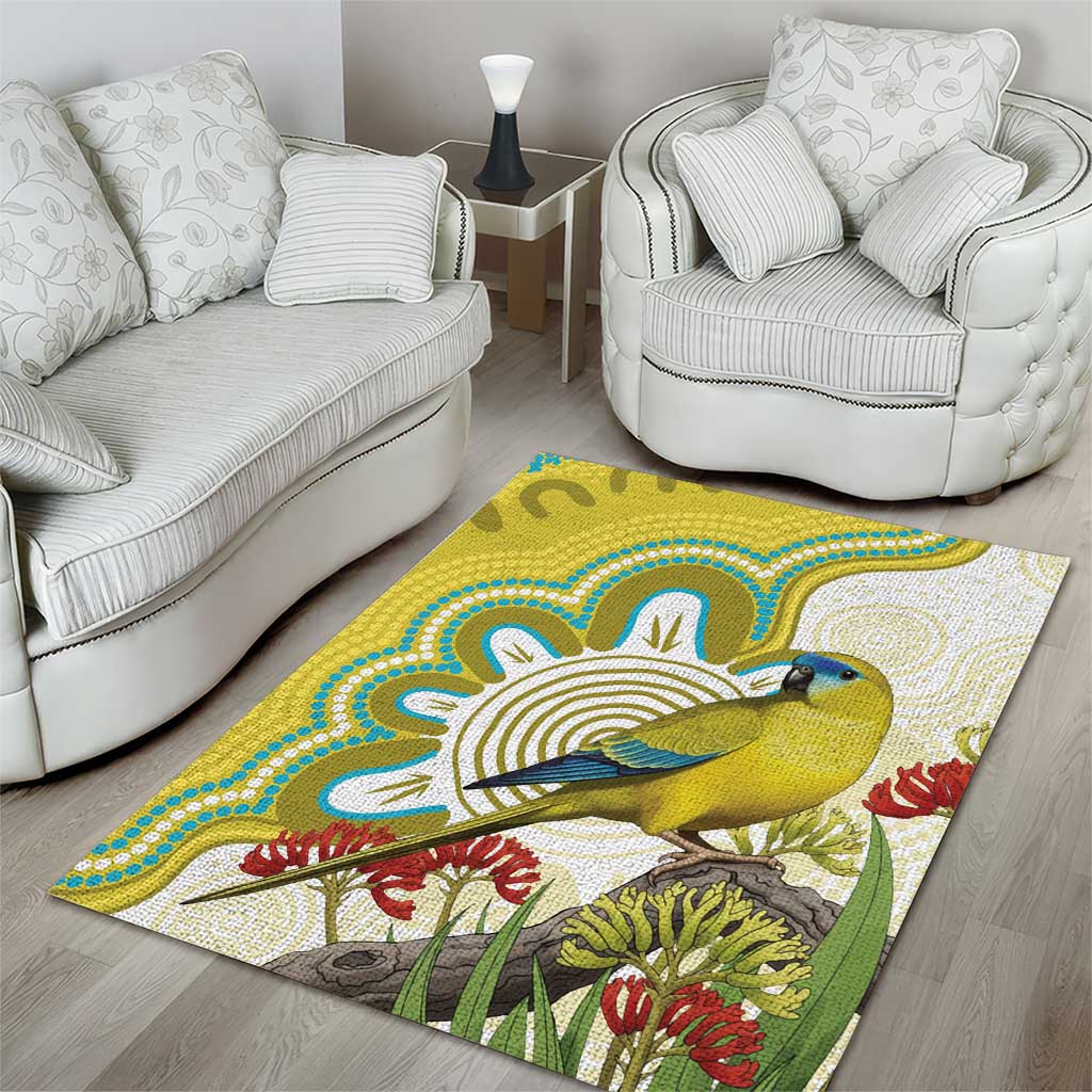 Australia Rock Parrot Area Rug Kangaroo Paws Indigenous Art - Aussie Hoodie