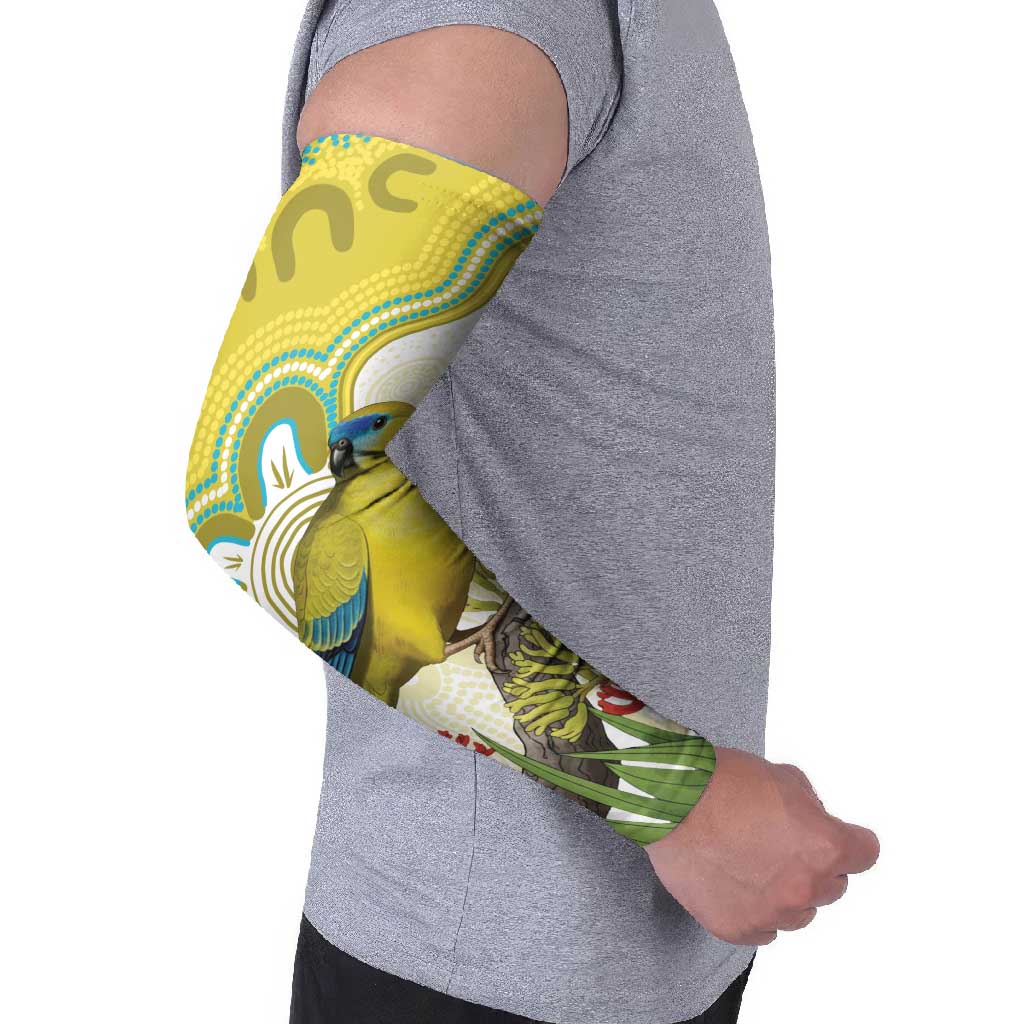 Australia Rock Parrot Arm Sleeves Kangaroo Paws Indigenous Art - Aussie Hoodie