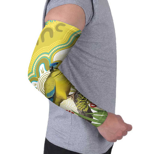 Australia Rock Parrot Arm Sleeves Kangaroo Paws Indigenous Art - Aussie Hoodie