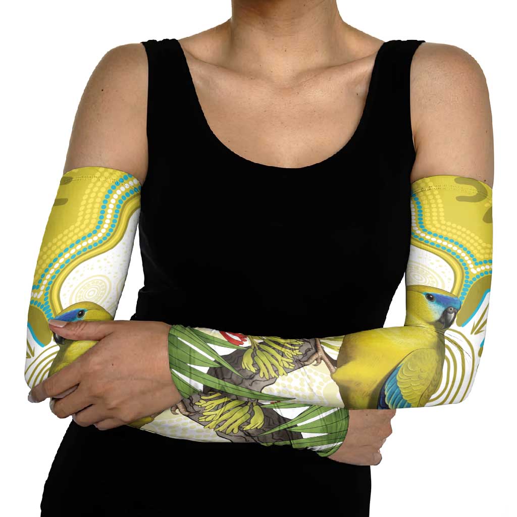 Australia Rock Parrot Arm Sleeves Kangaroo Paws Indigenous Art - Aussie Hoodie