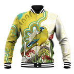 Australia Rock Parrot Baseball Jacket Kangaroo Paws Indigenous Art - Aussie Hoodie