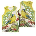 Australia Rock Parrot Basketball Jersey Kangaroo Paws Indigenous Art - Aussie Hoodie