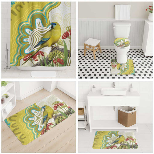 Australia Rock Parrot Bathroom Set Kangaroo Paws Indigenous Art - Aussie Hoodie