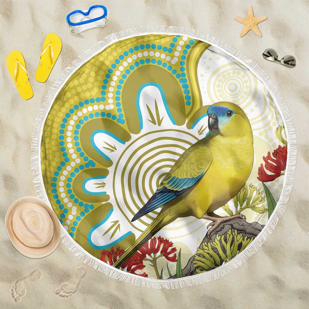 Australia Rock Parrot Beach Blanket Kangaroo Paws Indigenous Art - Aussie Hoodie
