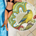 Australia Rock Parrot Beach Blanket Kangaroo Paws Indigenous Art - Aussie Hoodie