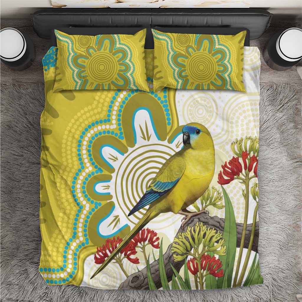 Australia Rock Parrot Bedding Set Kangaroo Paws Indigenous Art - Aussie Hoodie