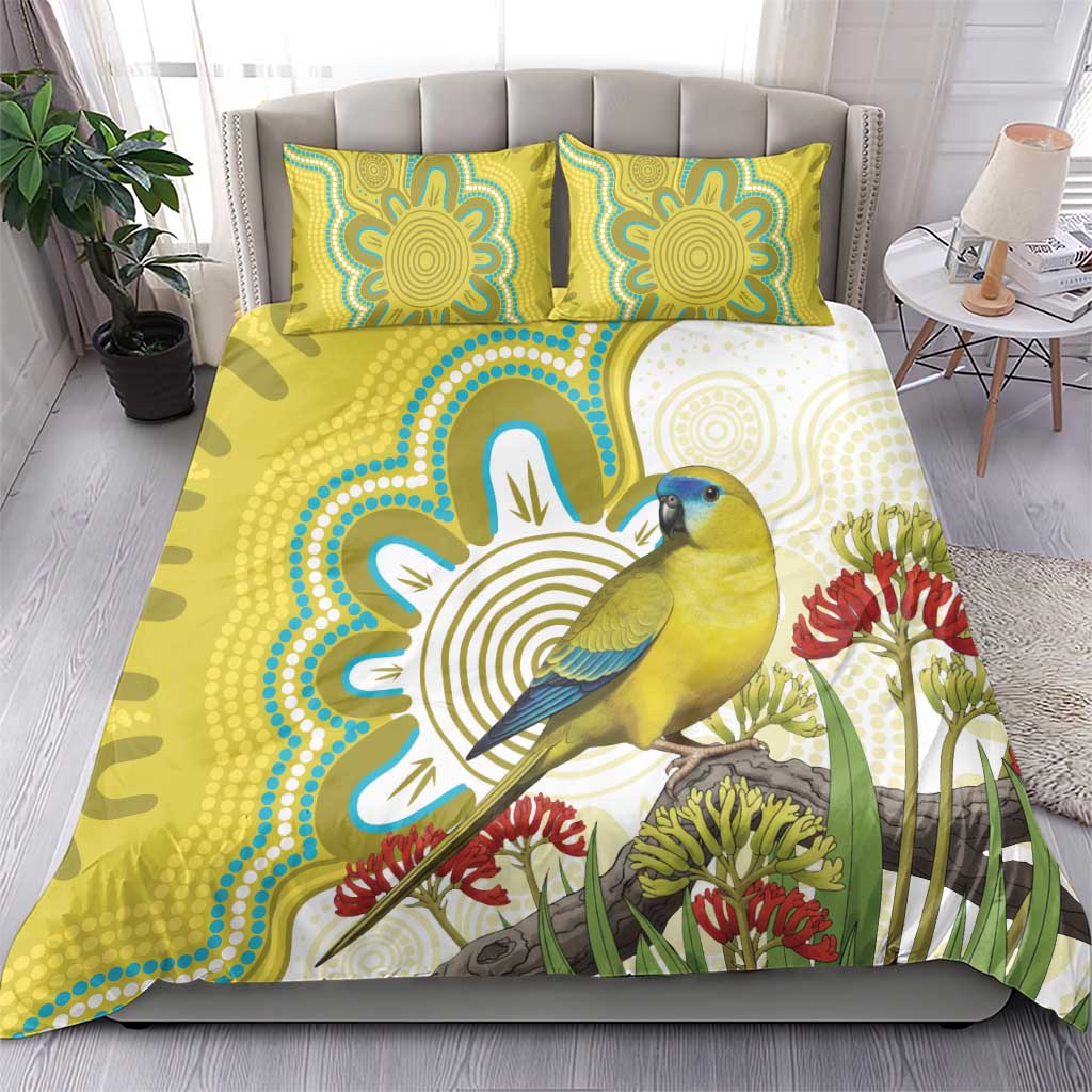 Australia Rock Parrot Bedding Set Kangaroo Paws Indigenous Art - Aussie Hoodie