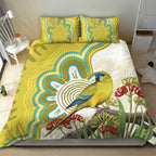 Australia Rock Parrot Bedding Set Kangaroo Paws Indigenous Art - Aussie Hoodie