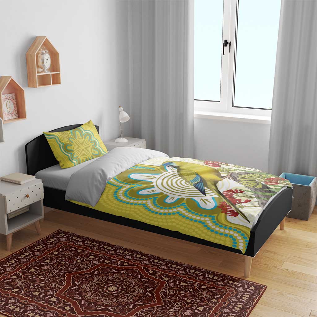 Australia Rock Parrot Bedding Set Kangaroo Paws Indigenous Art - Aussie Hoodie