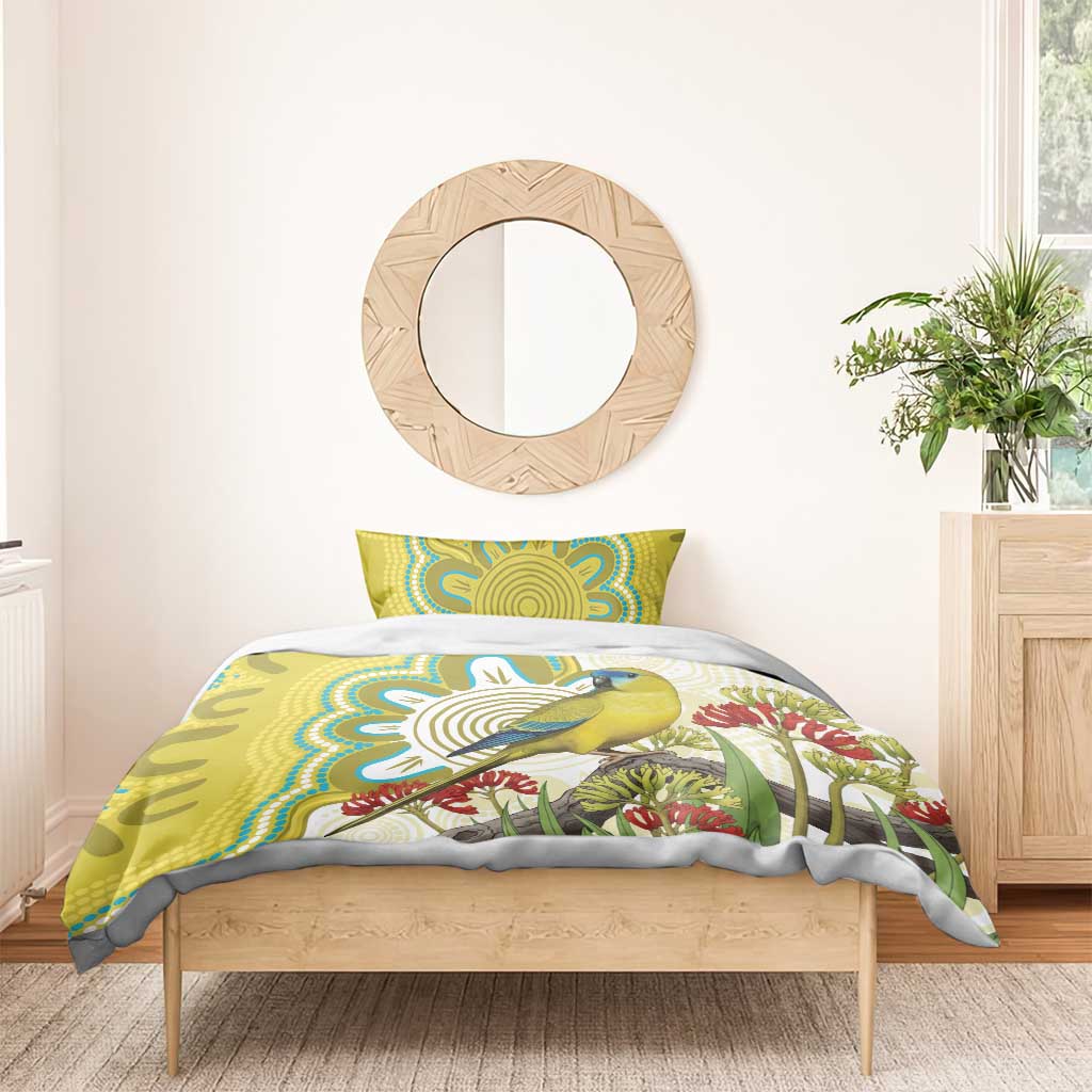 Australia Rock Parrot Bedding Set Kangaroo Paws Indigenous Art - Aussie Hoodie