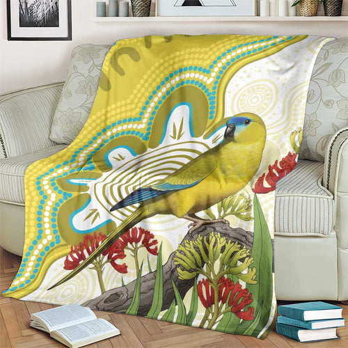 Australia Rock Parrot Blanket Kangaroo Paws Indigenous Art - Aussie Hoodie