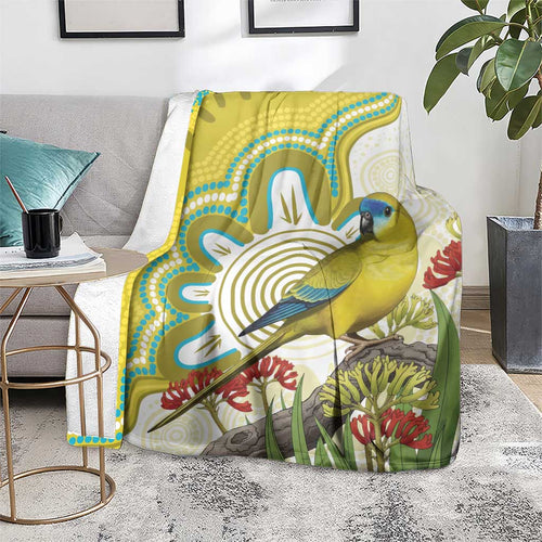 Australia Rock Parrot Blanket Kangaroo Paws Indigenous Art - Aussie Hoodie