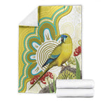 Australia Rock Parrot Blanket Kangaroo Paws Indigenous Art - Aussie Hoodie