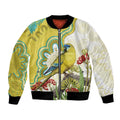 Australia Rock Parrot Bomber Jacket Kangaroo Paws Indigenous Art - Aussie Hoodie