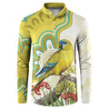 Australia Rock Parrot Button Sweatshirt Kangaroo Paws Indigenous Art - Aussie Hoodie