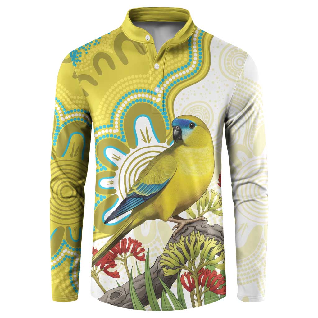 Australia Rock Parrot Button Sweatshirt Kangaroo Paws Indigenous Art - Aussie Hoodie