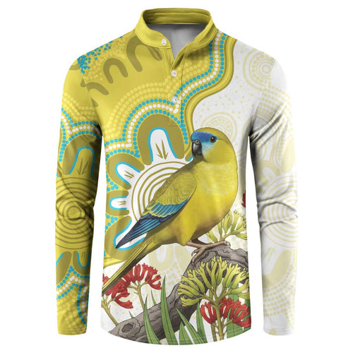 Australia Rock Parrot Button Sweatshirt Kangaroo Paws Indigenous Art - Aussie Hoodie