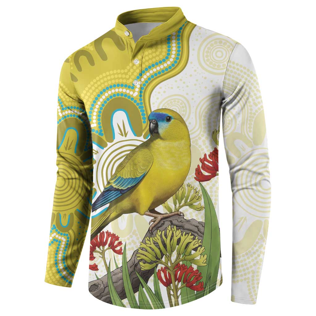 Australia Rock Parrot Button Sweatshirt Kangaroo Paws Indigenous Art - Aussie Hoodie