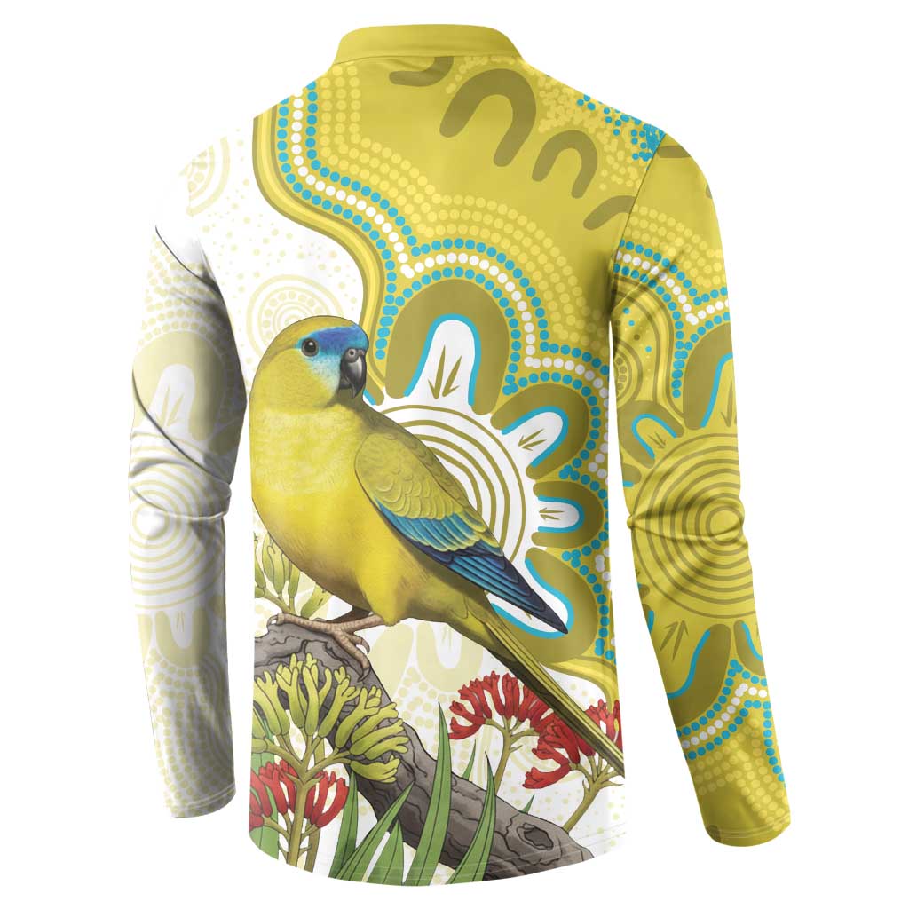Australia Rock Parrot Button Sweatshirt Kangaroo Paws Indigenous Art - Aussie Hoodie