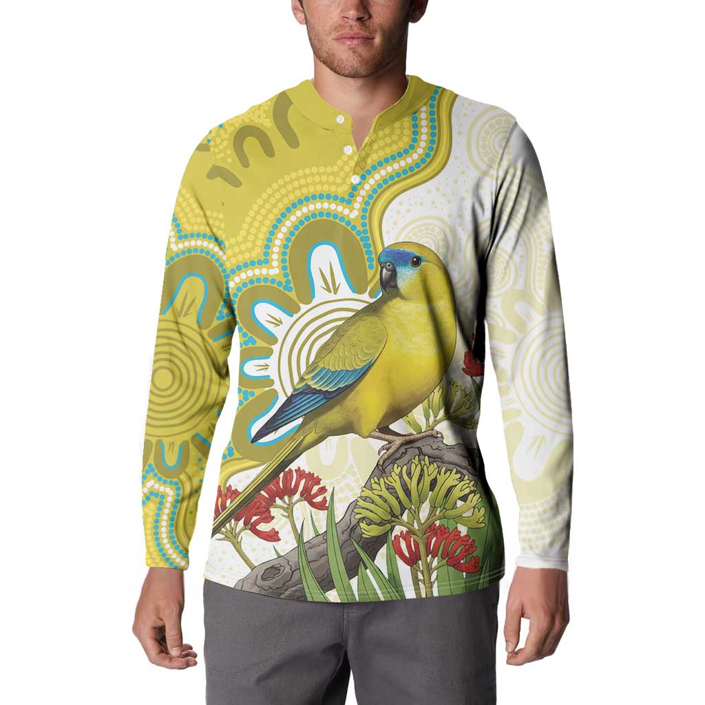 Australia Rock Parrot Button Sweatshirt Kangaroo Paws Indigenous Art - Aussie Hoodie