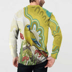Australia Rock Parrot Button Sweatshirt Kangaroo Paws Indigenous Art - Aussie Hoodie
