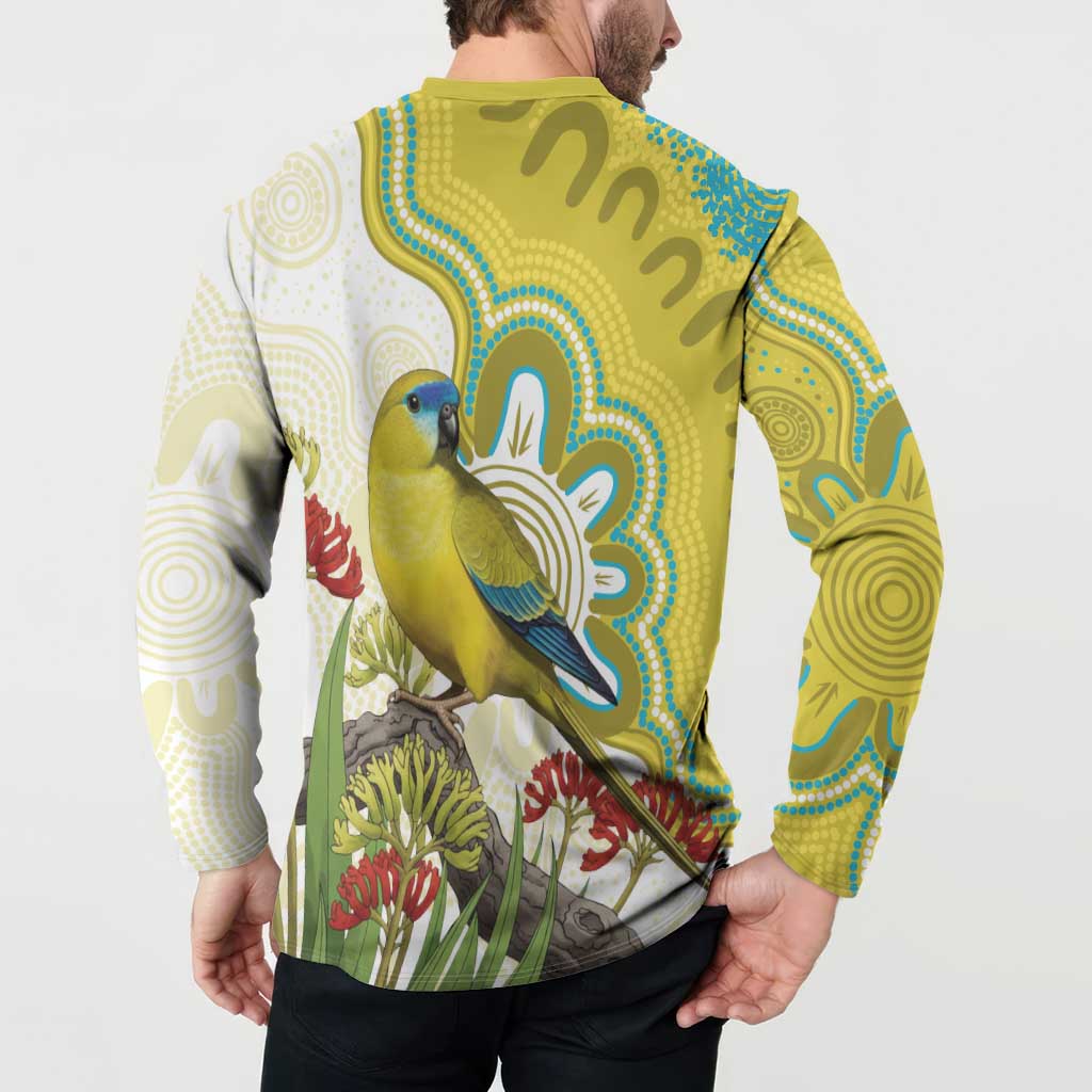 Australia Rock Parrot Button Sweatshirt Kangaroo Paws Indigenous Art - Aussie Hoodie