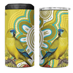 Australia Rock Parrot 4 in 1 Can Cooler Tumbler Kangaroo Paws Indigenous Art - Aussie Hoodie