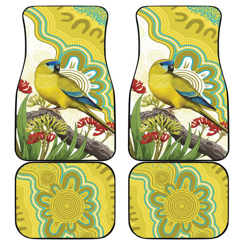 Australia Rock Parrot Car Mats Kangaroo Paws Indigenous Art - Aussie Hoodie