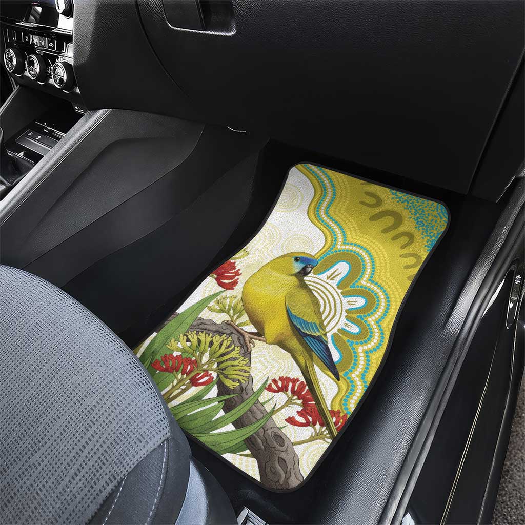 Australia Rock Parrot Car Mats Kangaroo Paws Indigenous Art - Aussie Hoodie