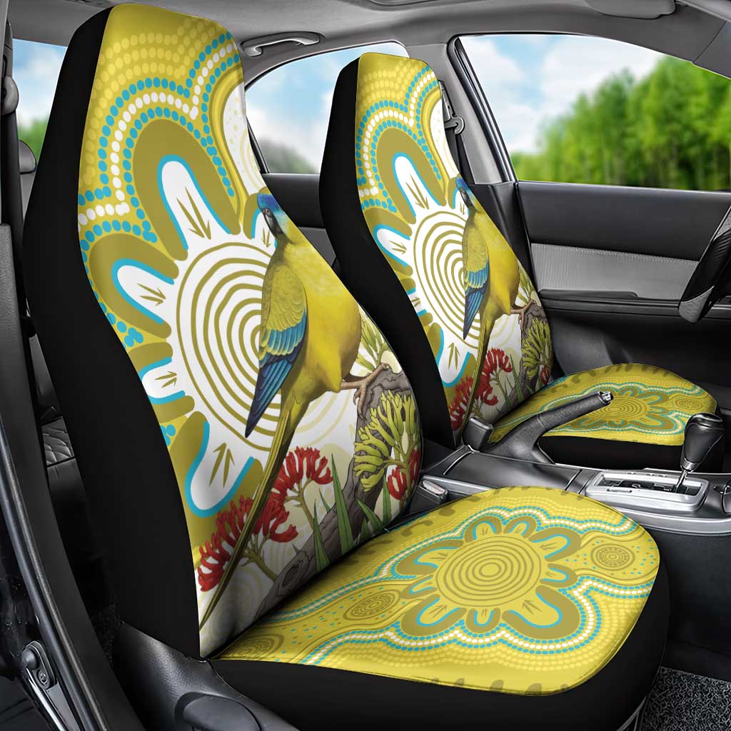 Australia Rock Parrot Car Seat Cover Kangaroo Paws Indigenous Art - Aussie Hoodie