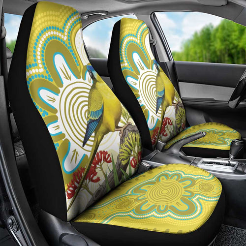 Australia Rock Parrot Car Seat Cover Kangaroo Paws Indigenous Art - Aussie Hoodie