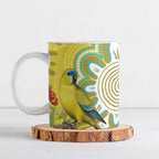 Australia Rock Parrot Ceramic Mug Kangaroo Paws Indigenous Art - Aussie Hoodie