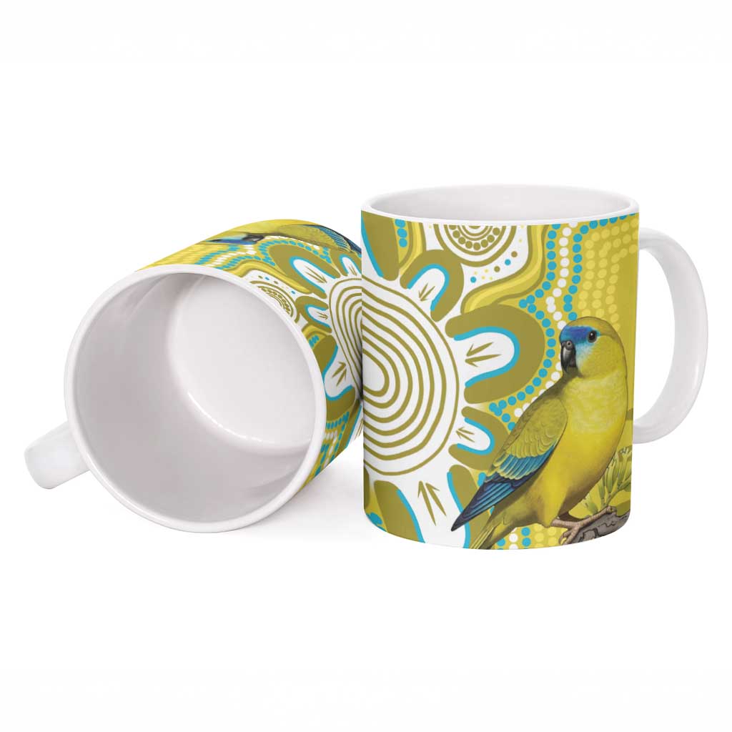 Australia Rock Parrot Ceramic Mug Kangaroo Paws Indigenous Art - Aussie Hoodie
