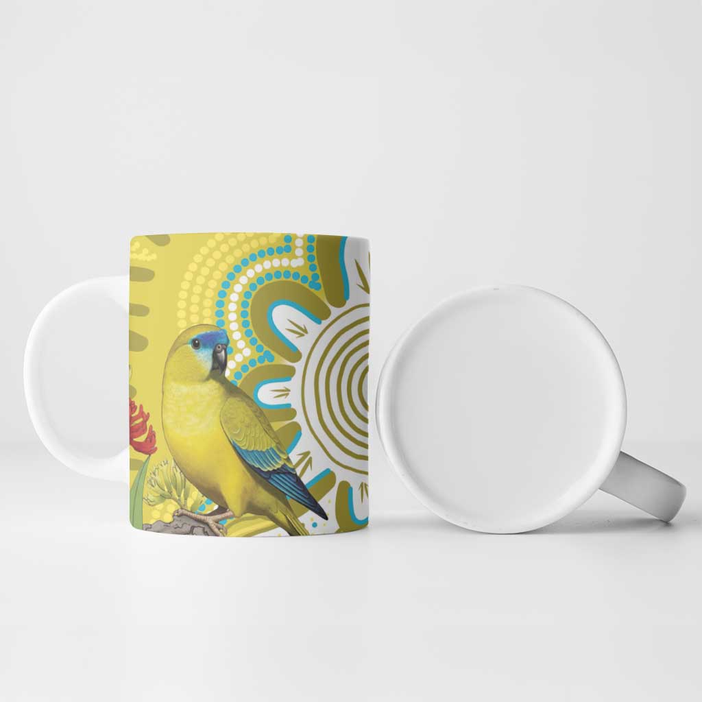 Australia Rock Parrot Ceramic Mug Kangaroo Paws Indigenous Art - Aussie Hoodie