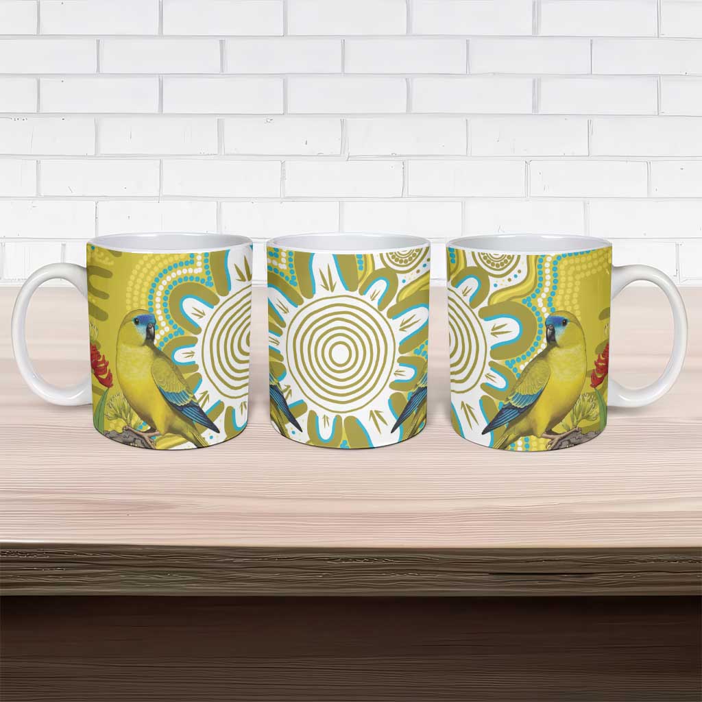 Australia Rock Parrot Ceramic Mug Kangaroo Paws Indigenous Art - Aussie Hoodie