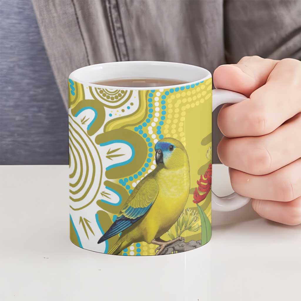 Australia Rock Parrot Ceramic Mug Kangaroo Paws Indigenous Art - Aussie Hoodie