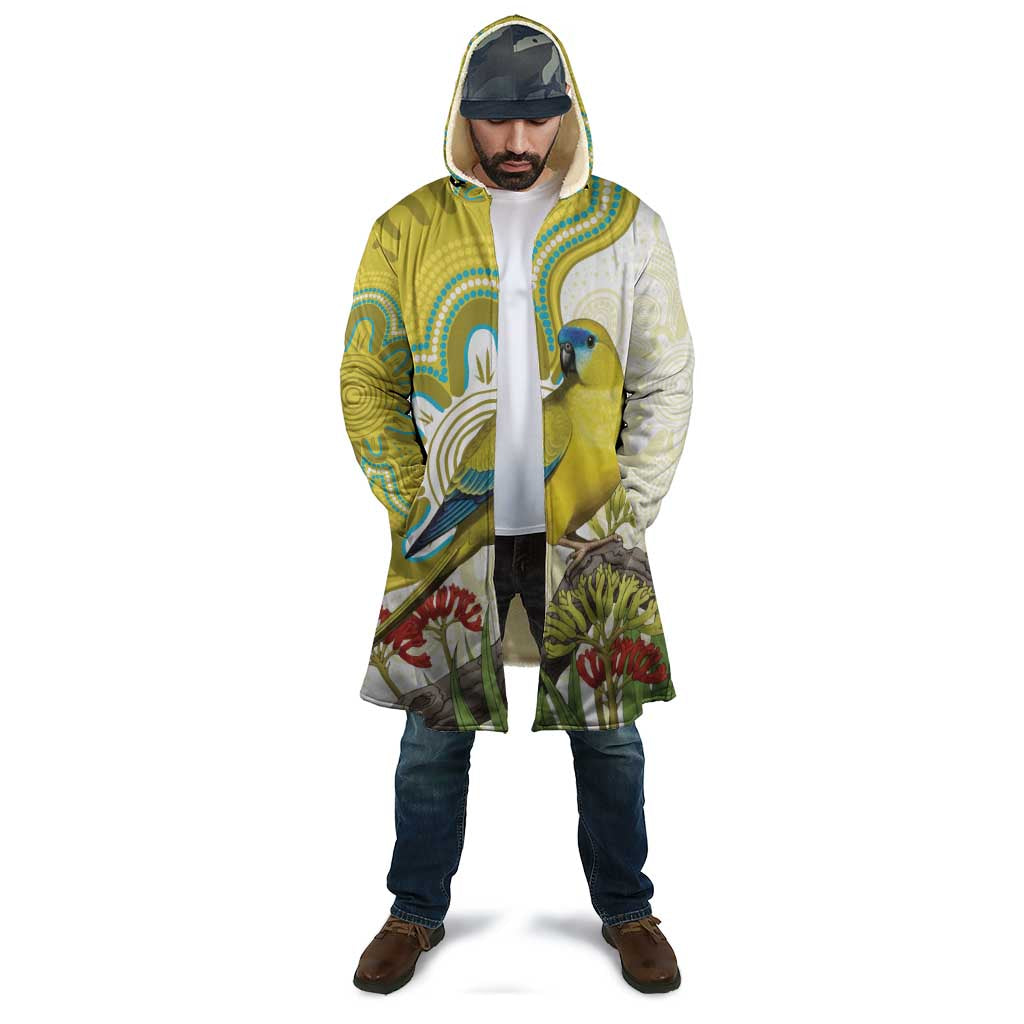 Australia Rock Parrot Cloak Kangaroo Paws Indigenous Art - Aussie Hoodie