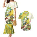 Australia Rock Parrot Couples Matching Mermaid Dress and Hawaiian Shirt Kangaroo Paws Indigenous Art - Aussie Hoodie