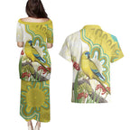 Australia Rock Parrot Couples Matching Puletasi and Hawaiian Shirt Kangaroo Paws Indigenous Art - Aussie Hoodie