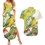Australia Rock Parrot Couples Matching Summer Maxi Dress and Hawaiian Shirt Kangaroo Paws Indigenous Art - Aussie Hoodie