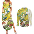 Australia Rock Parrot Couples Matching Summer Maxi Dress and Long Sleeve Button Shirt Kangaroo Paws Indigenous Art - Aussie Hoodie