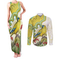Australia Rock Parrot Couples Matching Tank Maxi Dress and Long Sleeve Button Shirt Kangaroo Paws Indigenous Art - Aussie Hoodie