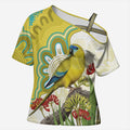 Australia Rock Parrot Cross Shoulder Shirt Kangaroo Paws Indigenous Art - Aussie Hoodie