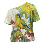 Australia Rock Parrot Cross Shoulder Shirt Kangaroo Paws Indigenous Art - Aussie Hoodie