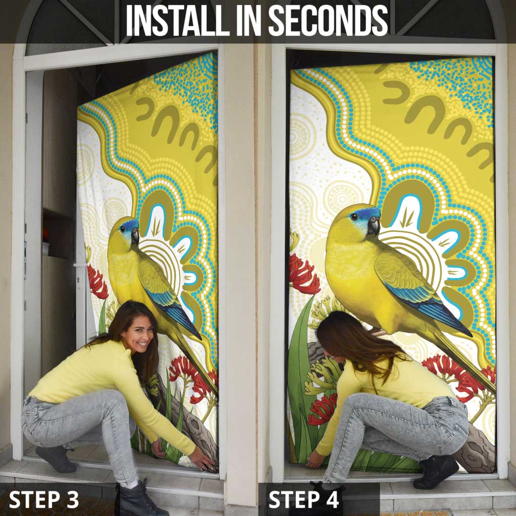 Australia Rock Parrot Door Cover Kangaroo Paws Indigenous Art - Aussie Hoodie