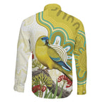 Australia Rock Parrot Family Matching Long Sleeve Bodycon Dress and Hawaiian Shirt Kangaroo Paws Indigenous Art - Aussie Hoodie