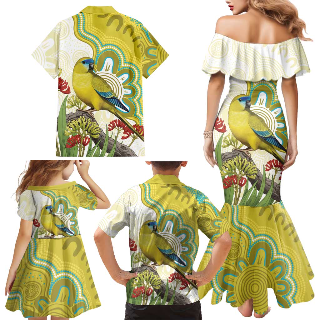 Australia Rock Parrot Family Matching Mermaid Dress and Hawaiian Shirt Kangaroo Paws Indigenous Art - Aussie Hoodie