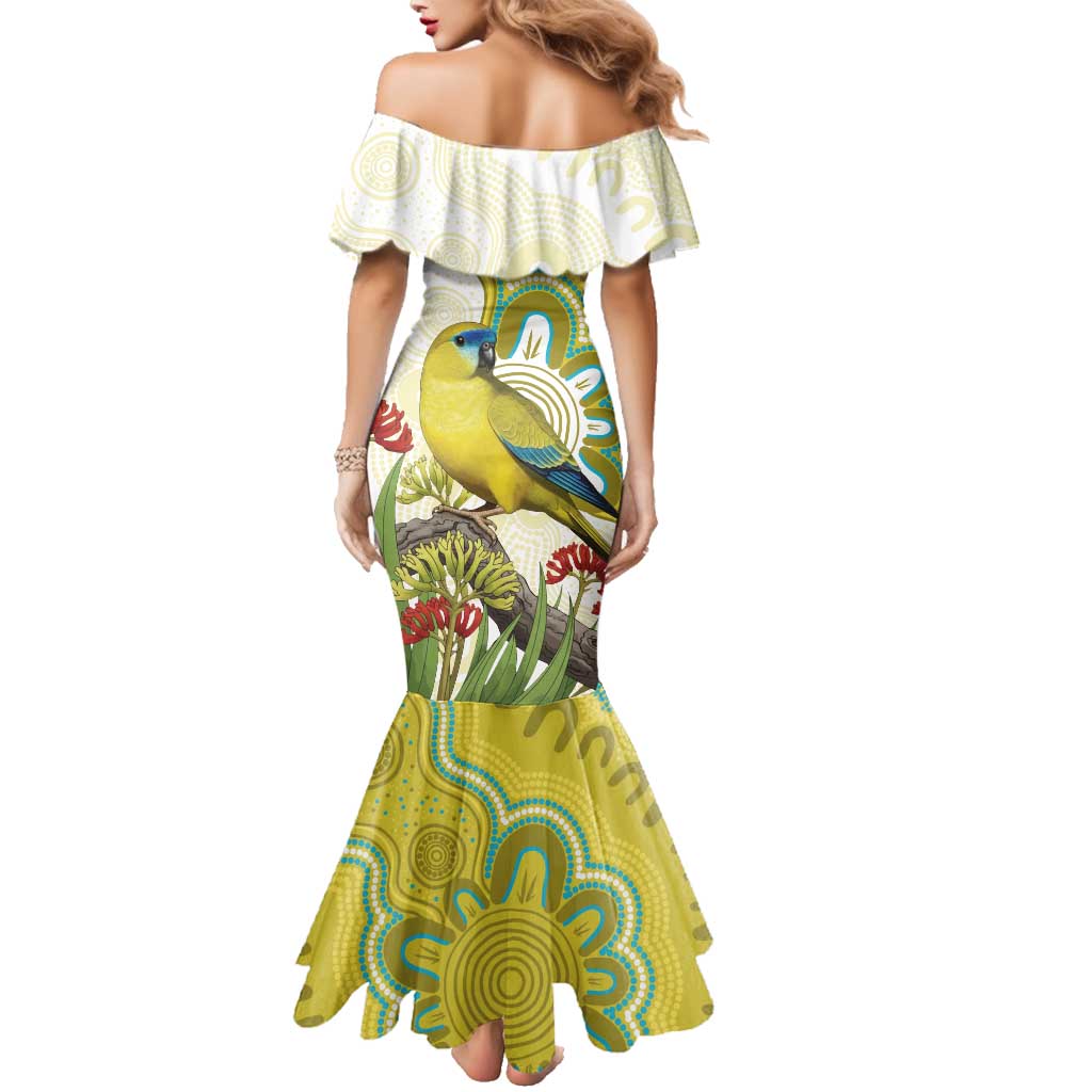 Australia Rock Parrot Family Matching Mermaid Dress and Hawaiian Shirt Kangaroo Paws Indigenous Art - Aussie Hoodie