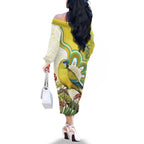 Australia Rock Parrot Family Matching Off The Shoulder Long Sleeve Dress and Hawaiian Shirt Kangaroo Paws Indigenous Art - Aussie Hoodie